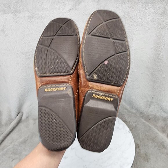 Rockport Shoes Mens Size 12 Brown Leather Slip On Driving Mocassin *GUC* main image 6